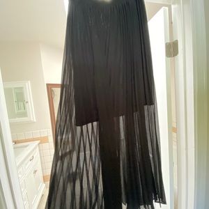 Black pleated maxi dress